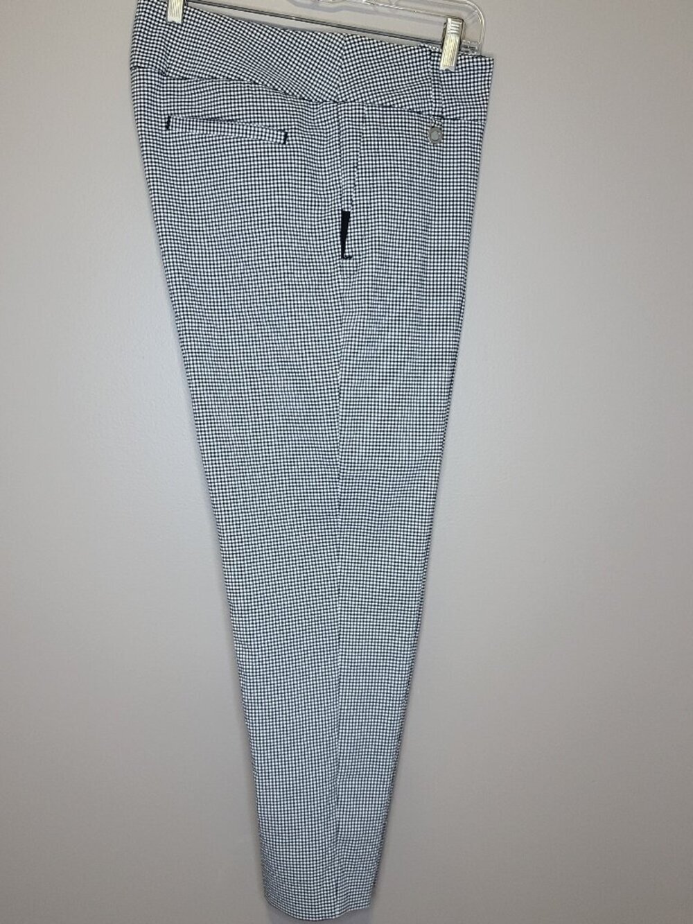 Swing Control Black White Gingham Golf Pants Size 16 Pull-On Stretch Ankle